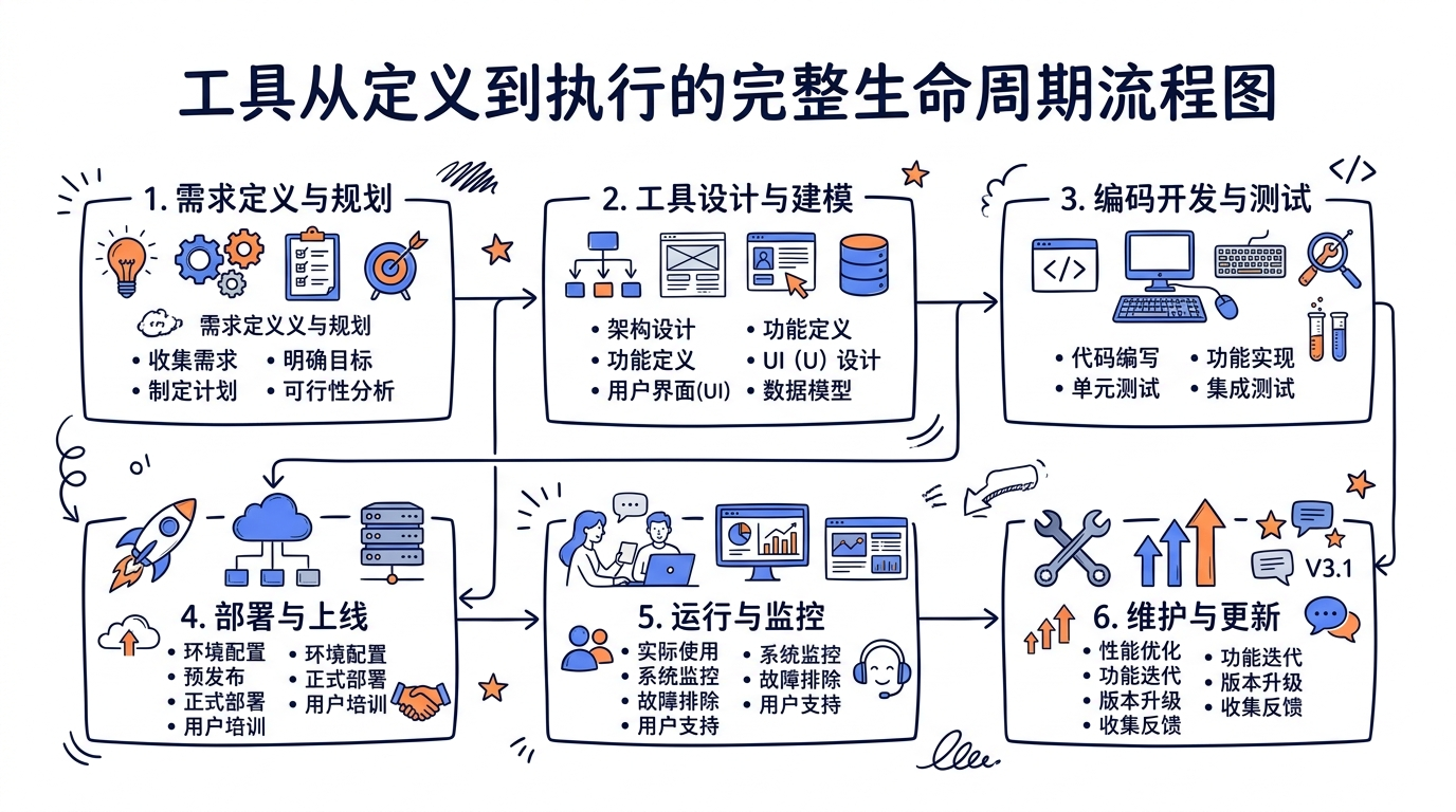 工具从定义到执行的完整生命周期流程图
