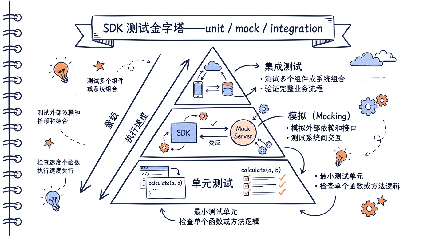 SDK 测试金字塔——unit / mock / integration