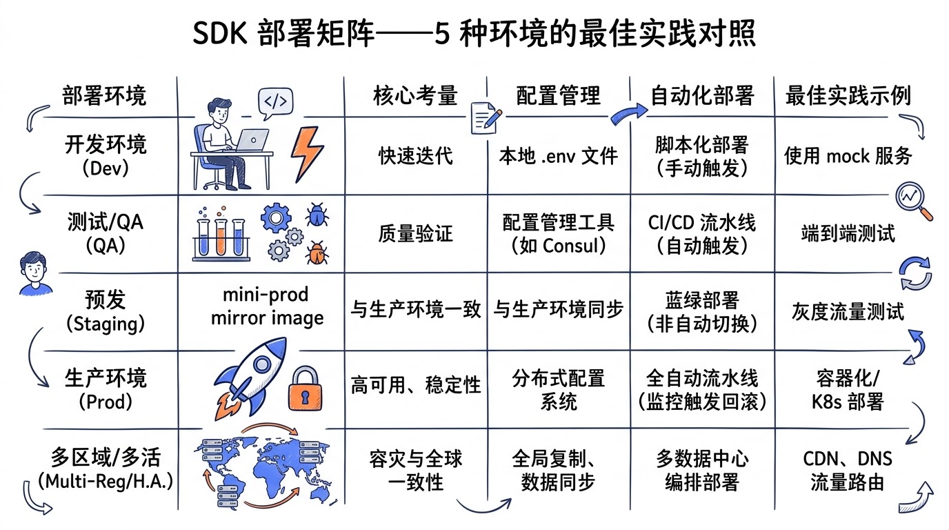 SDK 部署矩阵——5 种环境的最佳实践对照