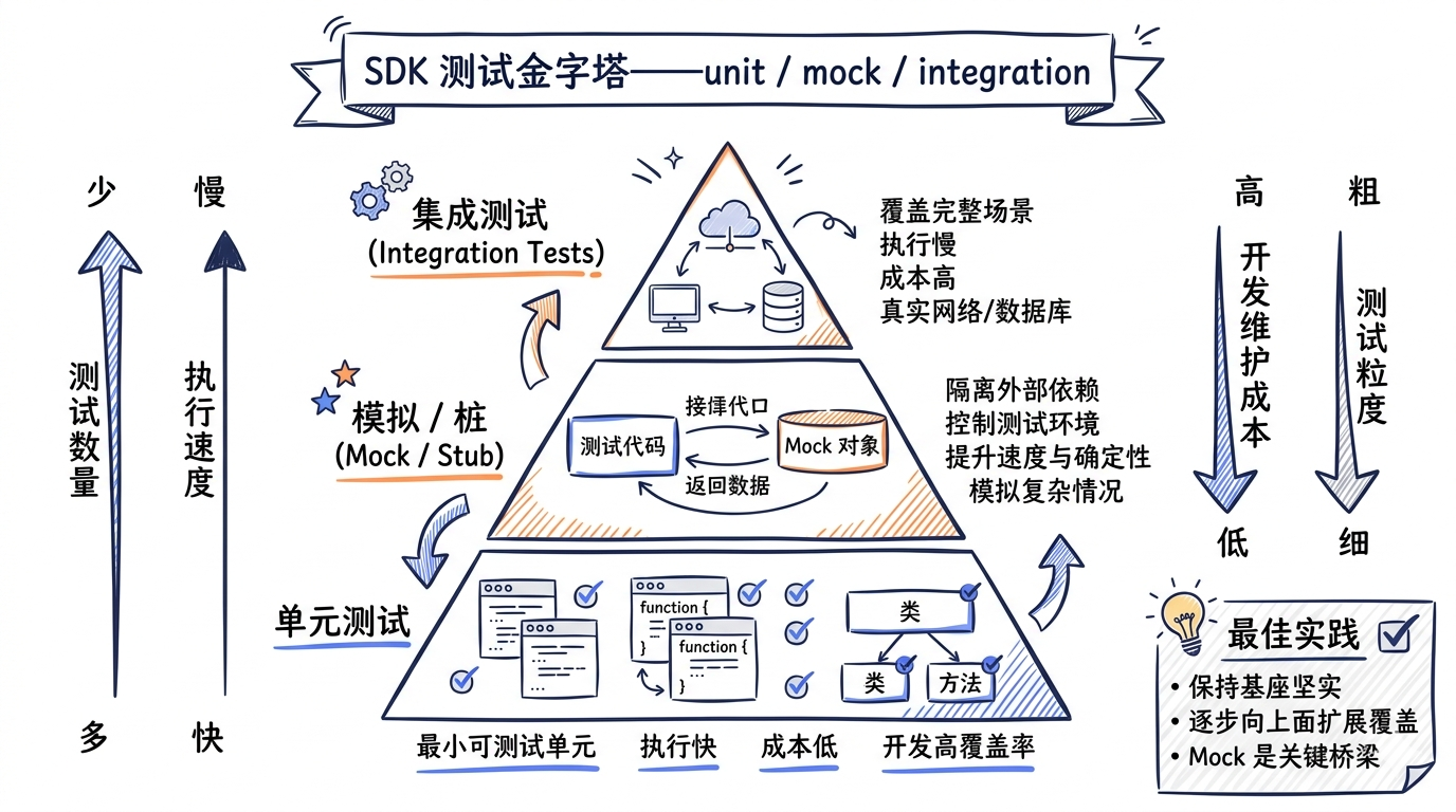SDK 测试金字塔——unit / mock / integration